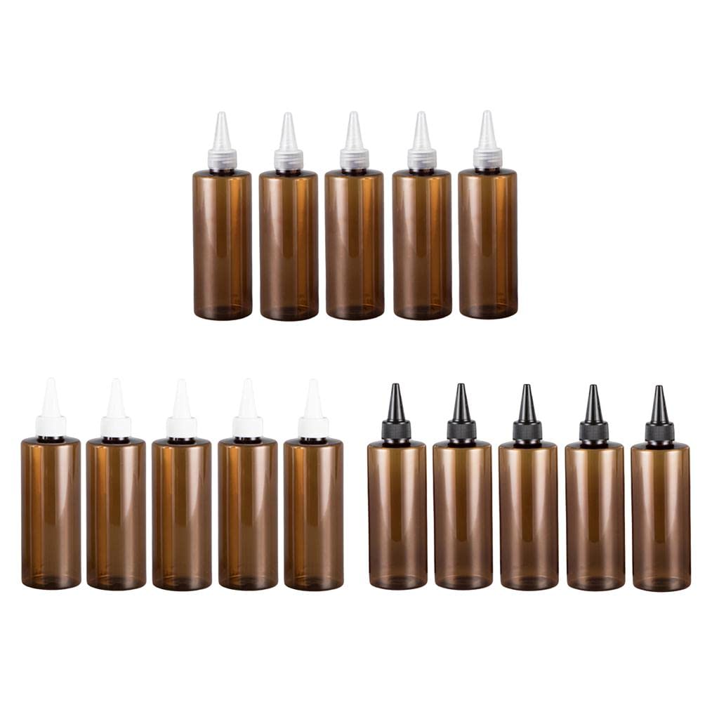 T.O.G. 5Pcs 250ml PET Empty Hair Dye Applicator Lotion Cream Pigment Bottles White