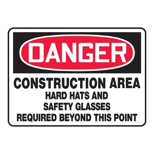 Panneau danger construction area adhésif de signalisation 7x10