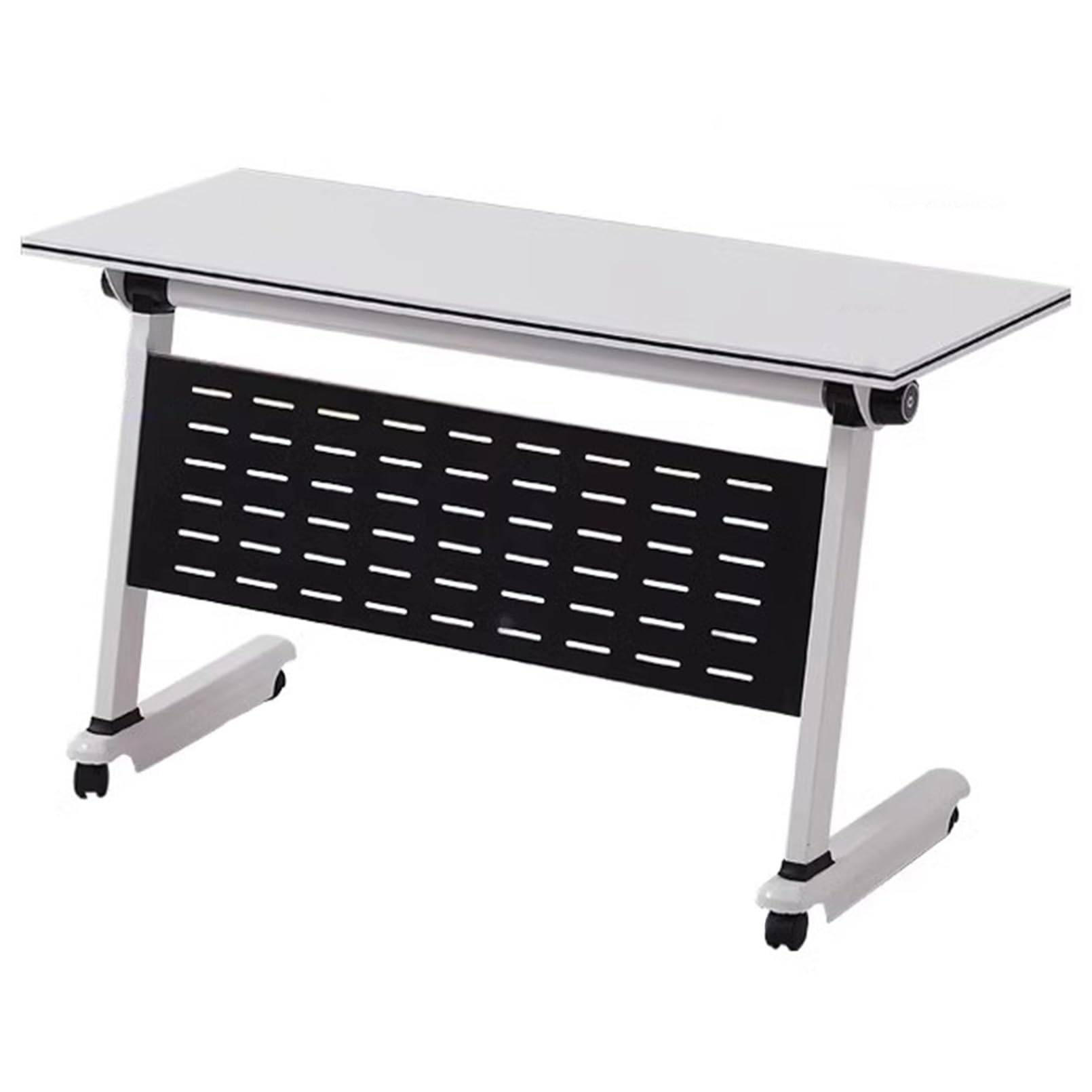 Table de formation pliante rectangulaire mobile à roulettes de bureau