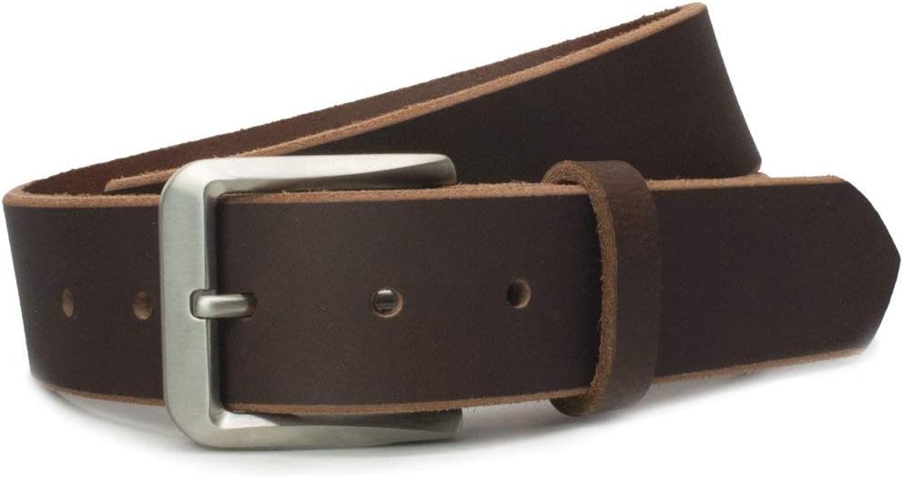 Roan Mountain Titanium Belt - Brown | USA-Made Genuine Full Grain Leather with Certified Nickel Free Titanium Buckle
