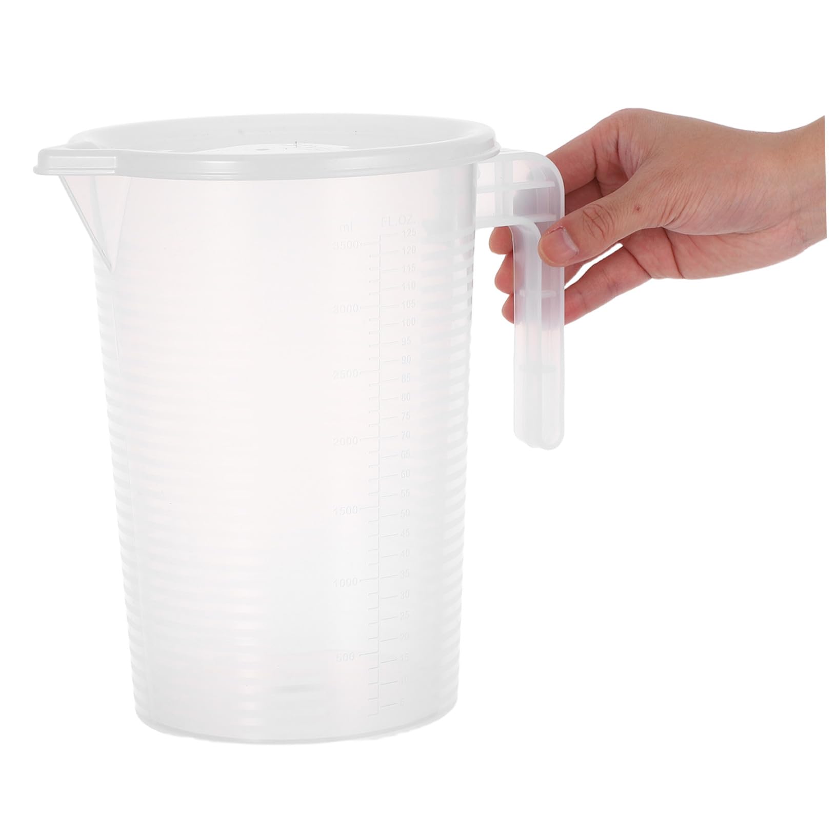 Amosfun 2pezzi Caraffa Graduata Plastica Trasparente con Coperchio Misurino per Liquidi con Scala Precisa per Cucina e Preparazione di Bevande