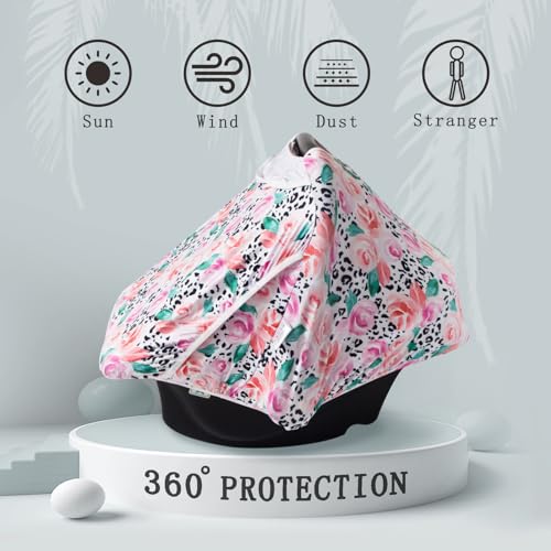 Image of Little Tots Baby Car Seat Canopy Cover, Breathable Sun Shade, Full Privacy for Newborns & Infants, Universal Fit for Boys & Girls