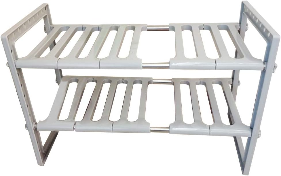 LEJIA 1set of Adjustable Kitchen Utensils Storage Rack Sink Rack Bathroom Storage Rack-White