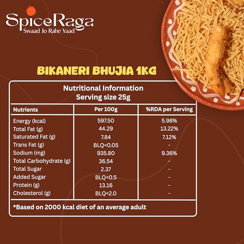 Image of SpiceRaga Bikaneri Bhujia 1kg + Raita Boondi 160g | No Palm Oil | Pure Groundnut Oil | No Trans Fat | Crispy Traditional Namkeen | Authentic Bikaner Taste