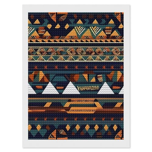 Peinture diamant motif ethnique africain pour salon accueillant et decoration murale coloree