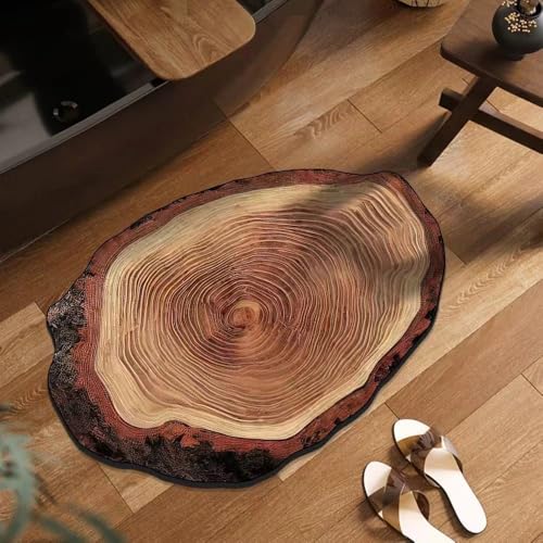 Brown Wood Grain Bath Mat