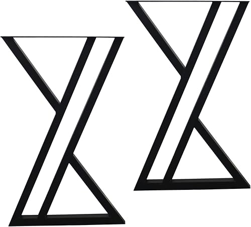 Miniatura 2 de MBQQ Patas para muebles de 28 pulgadas de altura y 17.7 pulgadas de ancho, patas triangulares de doble soporte, patas de escritorio de metal