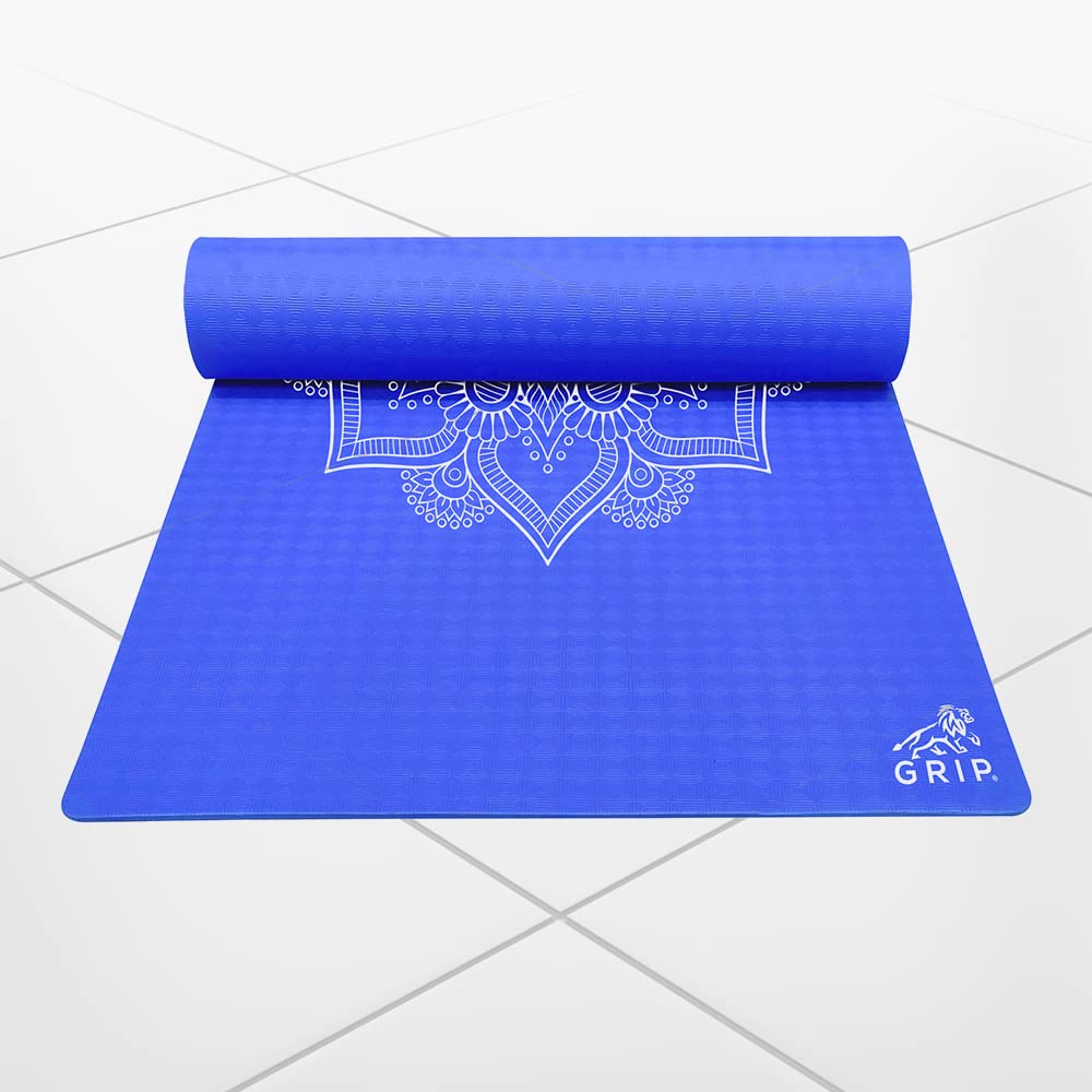 Grip On The Go Series 24 Inches x 72 Inches, 12MM Thickness, Blue Color, Mandala EVA Yoga Mats For Men & Women. (B09PVG29N6) Amazon Price History, Amazon Price Tracker