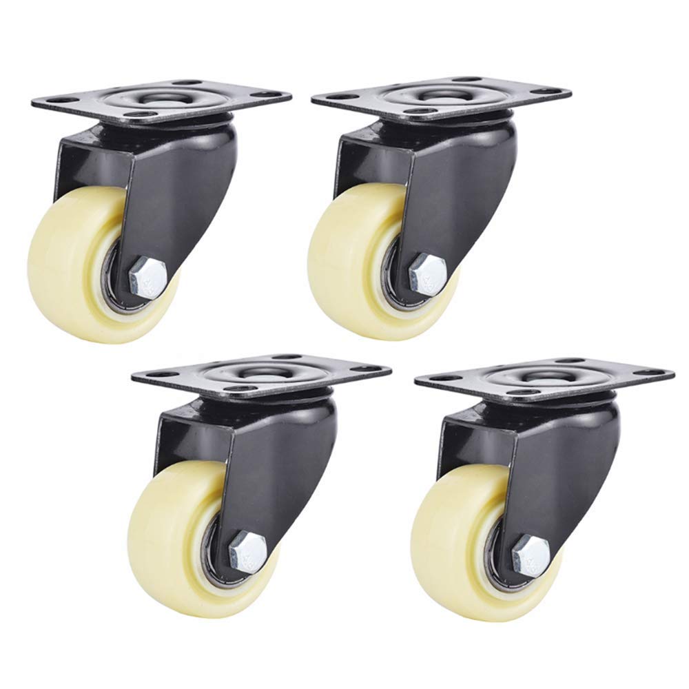 Caster 4 Ruote piroettanti girevoli 40 / 50mm Ruote mobili silenziose Ruote fisse con Piastra di Montaggio Superiore capacità di carico 200 kg