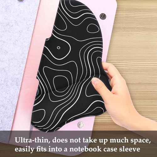 Image of EooCoo Ergonomic Mouse Pad with Wrist Support, Non-Slip Base Mouse Mat for Internet Cafe, Home & Office - Black Ripple