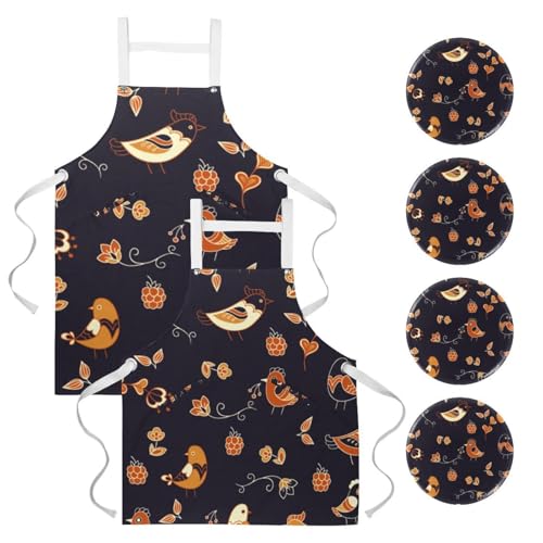 Tablier de cuisine et pâtisserie lot de 2 avec broches pour bar