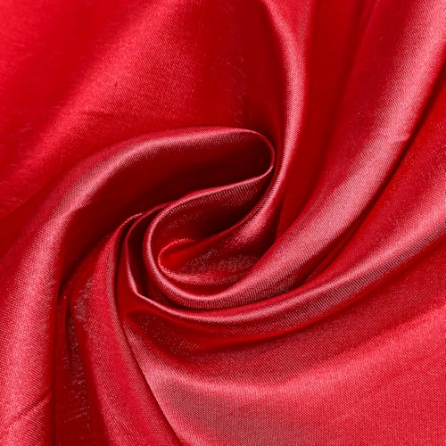 Tissu en satin par le mètre, 152,4 cm de large Tissu en satin rose brillant et soyeux pour robe de mariée, confection de vêtements, loisirs créatifs, nappe, couture (bordeaux)