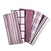 DII Assorted Woven, Kitchen Dishtowel Set, 18x28, Wine, 5 Piece