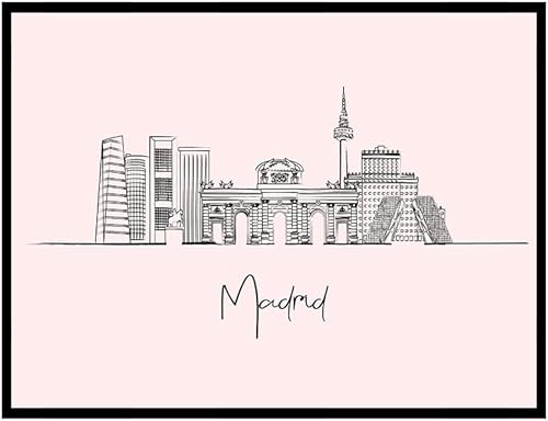 Vista 207 de TJ Originals - Barcelona, Madrid y España vistas de la ciudad, arte de pared ilustrado a mano, decoración de pared de sala de estar - Pósteres