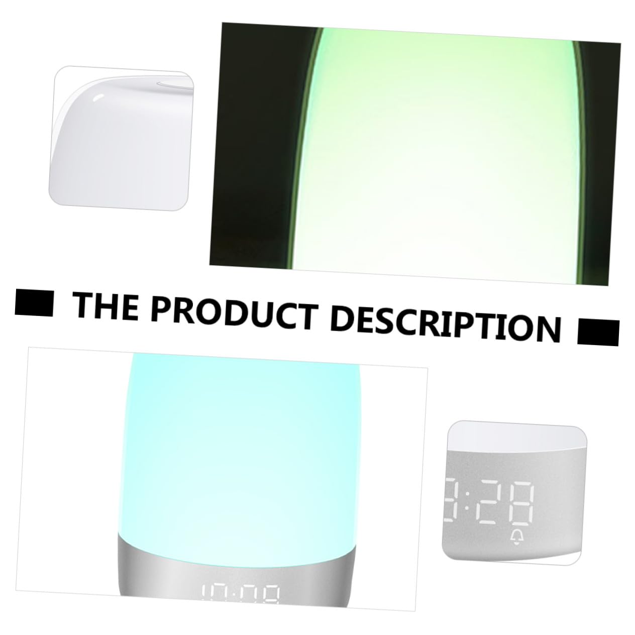 TOPBATHY Lampe de Chevet LED Blanche Minuterie et Éclairage Coloré, Fonction Réveil Tactile pour Chambre à Coucher