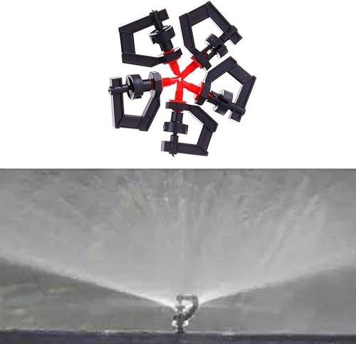 Miniatura 9 de Boquilla de trípode micro rotativa tipo G de 360, cabezal de rociadores, rociadores refractiva de nebulización para plantas de riego de refracción