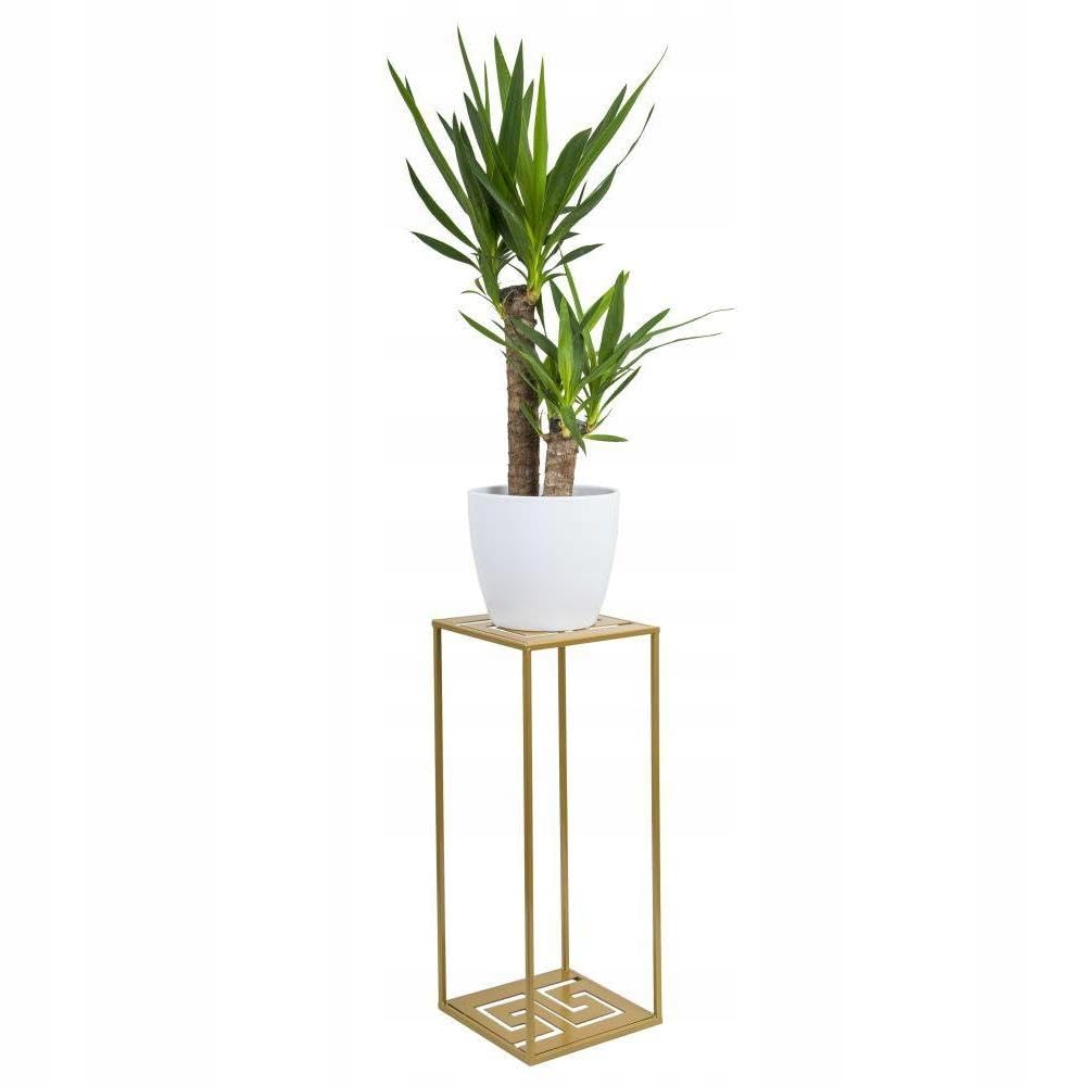 Portavaso in metallo moderno, 60 cm, colore: oro