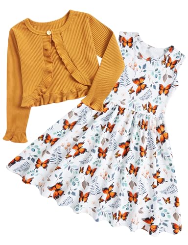 Toddler Girl Dress and Ruffle Cardigan Outfit