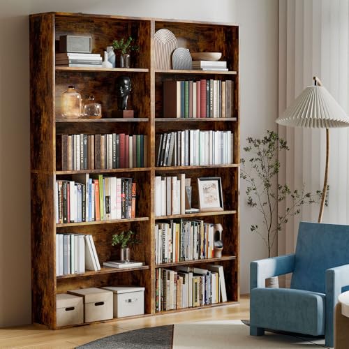 Opiniones de Libreros Walmart disponible en línea. 50 SIMPLE HOGAR librero,librero Minimalista,decoración de Madera con 6 Compartimentos de Almacenamiento,libreros Madera Altura 180cm, Color Retro libreros Minimalista Ahorra Espacio