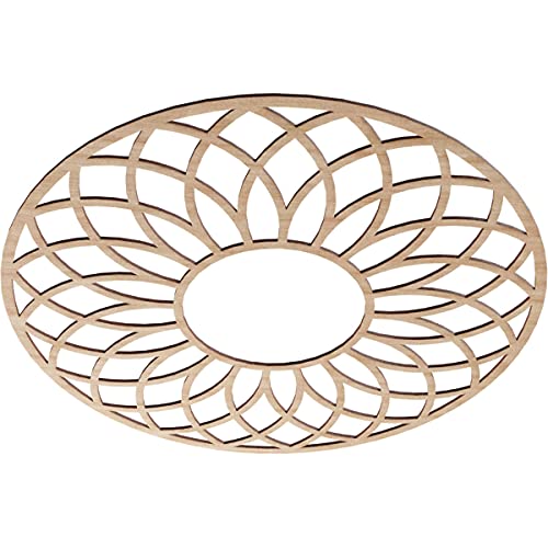 Image of Ekena Millwork 32 inchOD x 11 inchID x 1 /4 inchT Cannes Wood Fretwork Pierced Ceiling Medallion, Alder