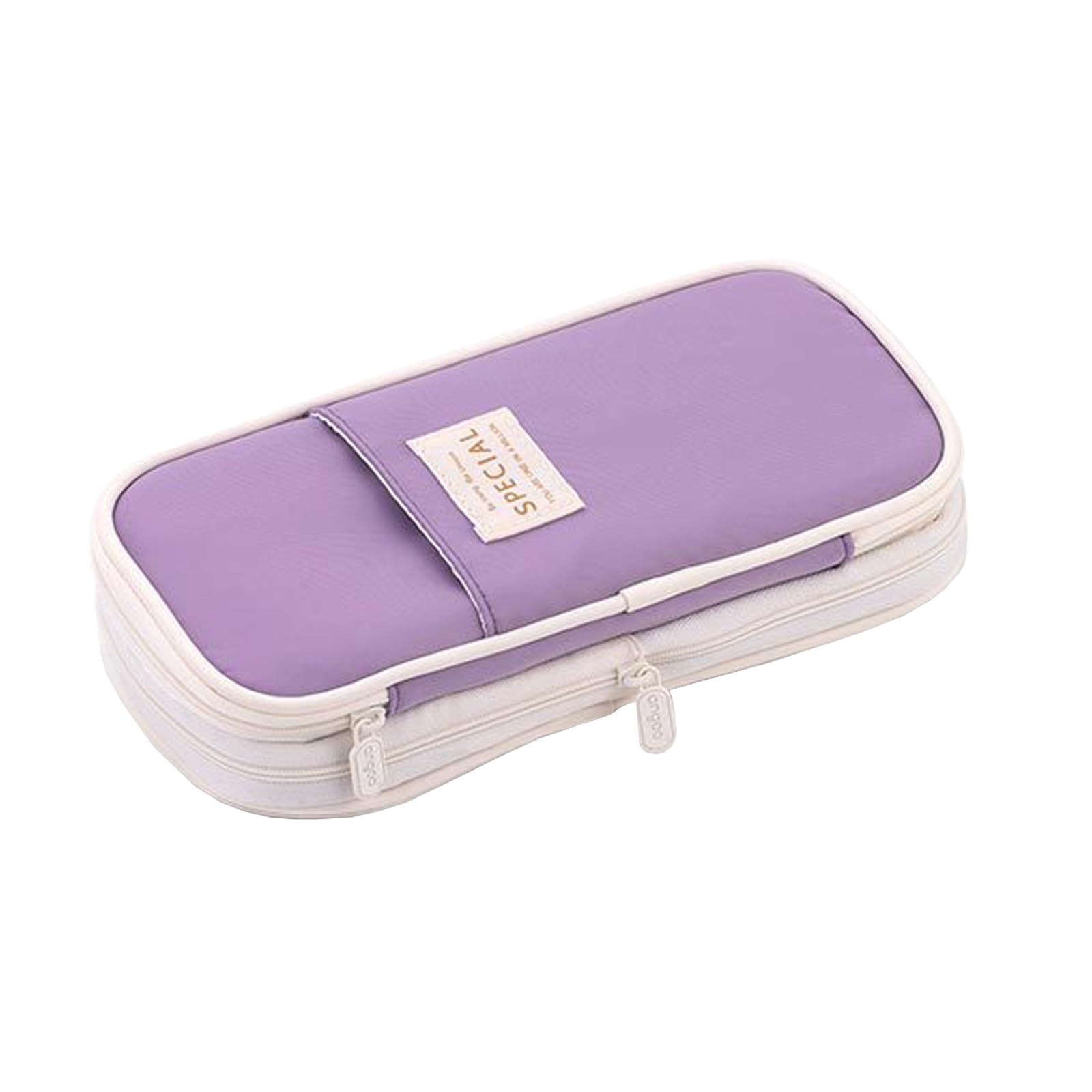 WAFJAMF Large Capacity Pencil Box with Zipper Large Capacity Storage Bag Pen Pouch Case for Office Travel - Purple
