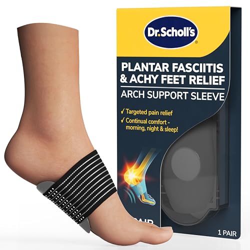 Dr. Scholl's® Plantar Fasciitis & Achy Feet Relief Arch Support Sleeve, Cushioned Arch Support, Compression Band, Foam Pad Insert, Non Slip Sole, All-Day Wear Morning to Night, Unisex 1 Pair