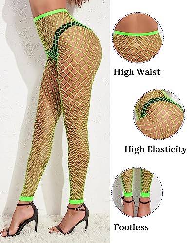 Image of Avidlove Fishnet Stockings for Women Footless High Waist Fishnets Tight | Thigh High Stockings, Open Toe, High Stretch, Comfortable, Gothic Costume, Rave Outfits, for Cosplay, Halloween