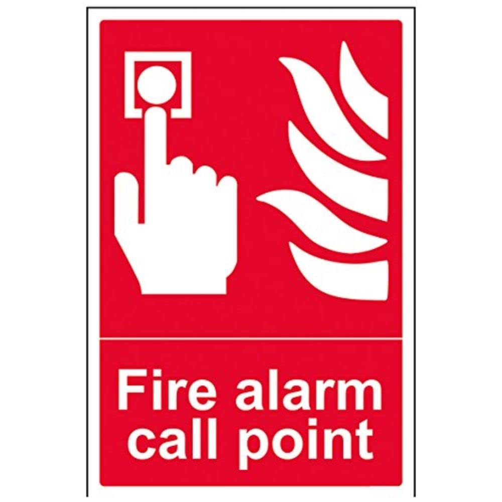V Safety Fire Alarm Call Point Sign - 200mm x 300mm - Self Adhesive Vinyl