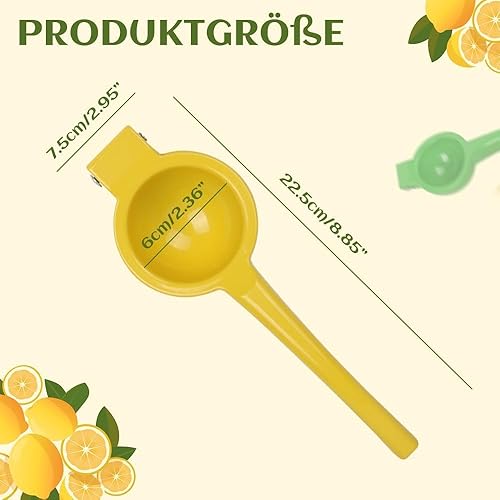 Miniatura 2 de Exprimidor manual amarillo de limón cítrico, exprimidor de frutas, lima de metal, herramienta de cocina premium para exprimir la mano