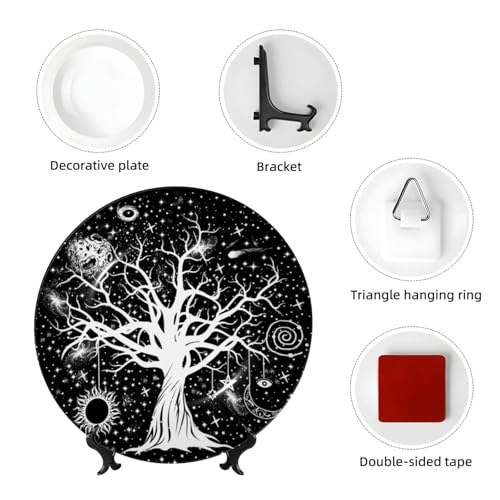 Plato decorativo de hueso porcelánico 10 in mandala miniatura 4