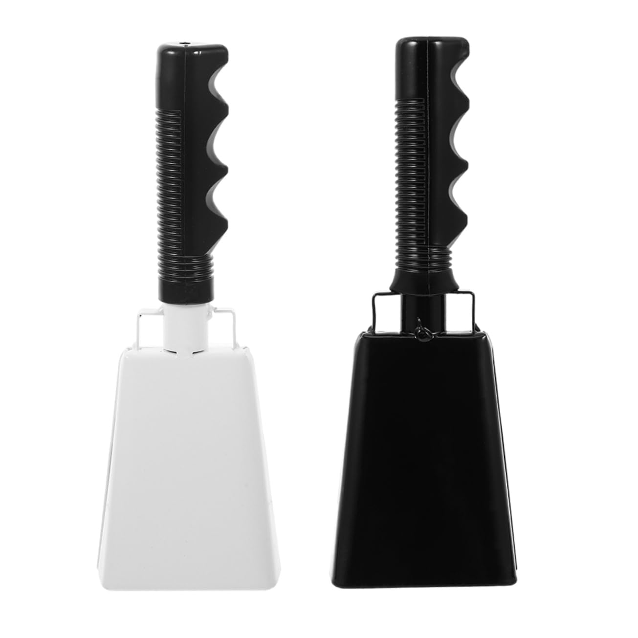 NULYLU Drum Supplies: 2pcs Football Cheer Bell Handles Metal Cowbell Noisemakers Music Accessories