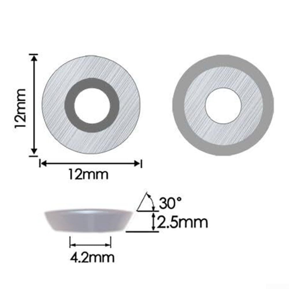 Inserti rotondi in carburo per tornio, diametro 12 mm, compatibili con Ci3 serie 6400, confezione da 10