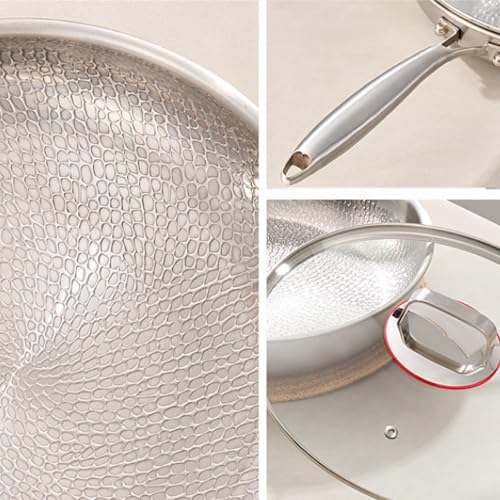 Padella antiaderente con coperchio, 28 cm, resistente ai graffi, riscaldamento rapido, senza PTFE e PFOA, compatibile con tutti i piani cottura, essenziale per chef professionisti
