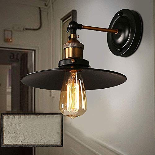 Lampe murale industrielle rétro en métal noir pour chambre et salon