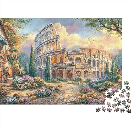 Rompecabezas de 1000 piezas del Jardín del Coliseo para adultos con diseño colorido de 38x26 cm