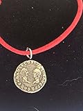 Denarius Vespa römische Münze WC27 aus feinem englischen Zinn an 45,7 cm langer roter Kordel-Halskette