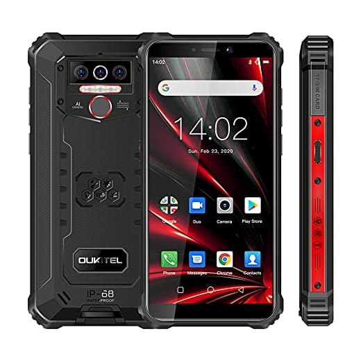OUKITEL WP5 Pro Android 10.0, 4GB RAM+64GB ROM Movil Antigolpes, Batería Grande 8000 mAh Móvil Libre Resistente, 5.5 Pulgadas, Cámara Triple Telefono, Smartphone con 4 Linternas LED Súper Brillantes