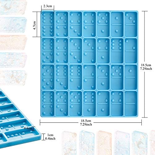 Patelai PATELAI-2414505 Domino Mold For Epoxy Domino Mold For Resin Candy Molds Clay Mold Dominoes Molds 28 Cavities Silicone Mold thumb #1