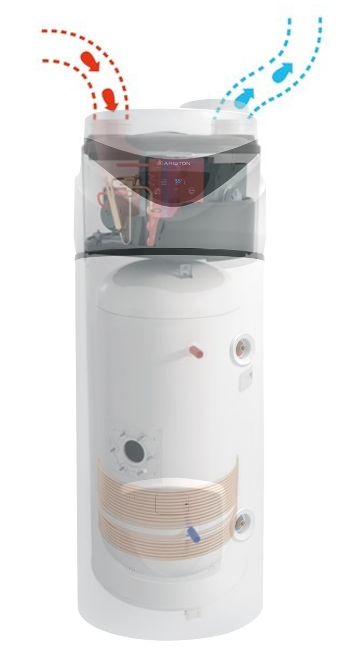 Ariston Nuos Primo, Chauffe-Eau Thermodynamique 250 Litres, Air Ambiant, 65% d’Economies d’Energie [Classe énergétique A]