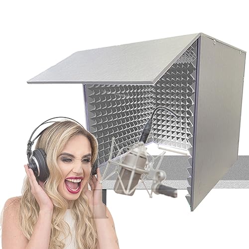 Cabina de aislamiento para micrófono WORDFUN, cabina portátil para grabación vocal, estudio en casa, cubierta insonorizada de escritorio, adecuada para estudio, blog, uso vocal miniatura 1