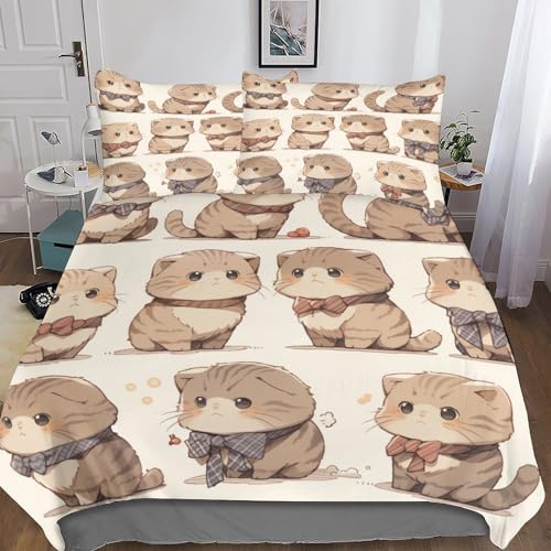 Parure de lit animal mignon avec fermeture éclair pratique pour lit King