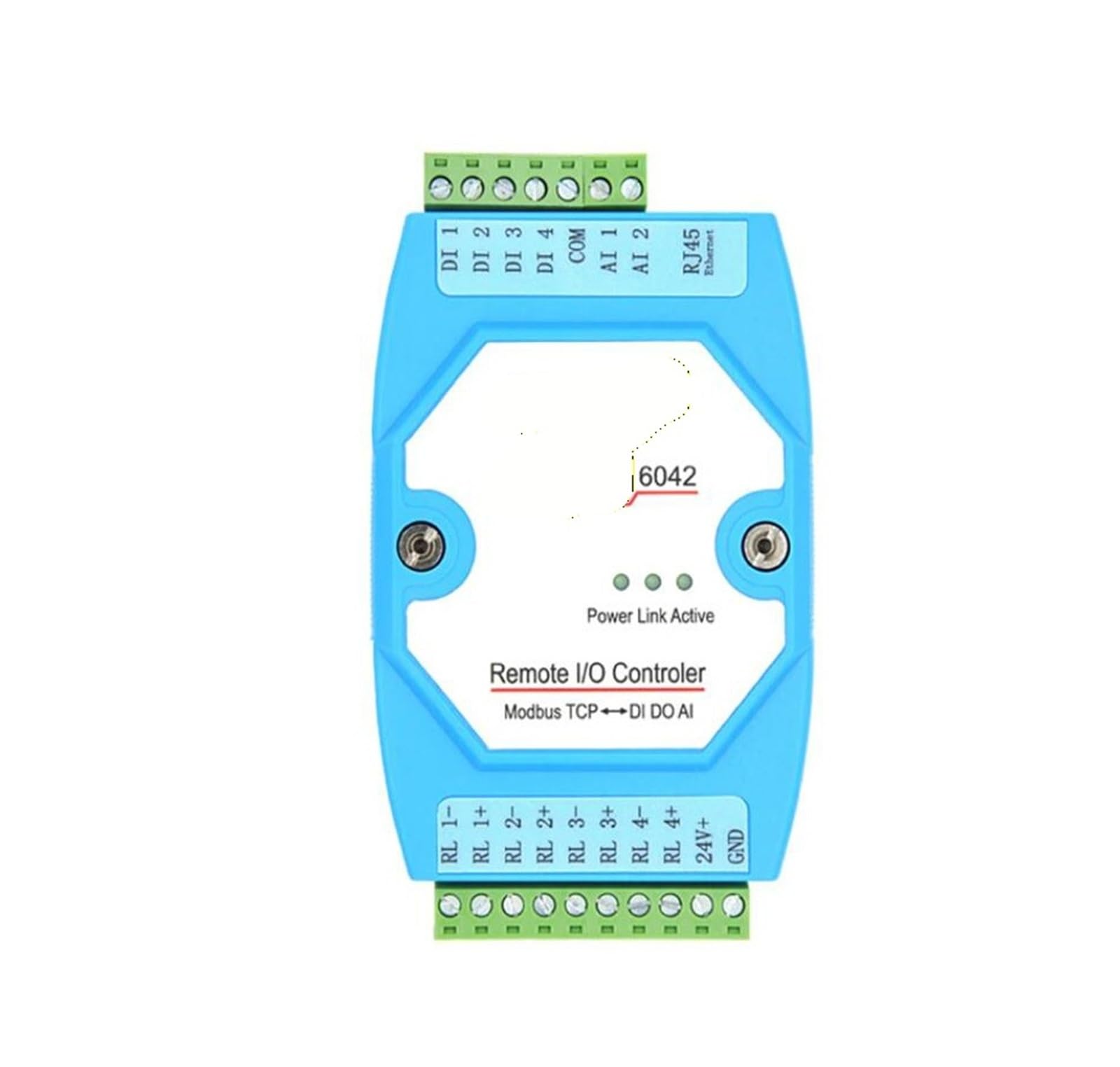 Conmutador de red ZLAN6042 controlador de puerto Ethernet Modbus a 4DI 4DO 2AI compatible con puerto virtual