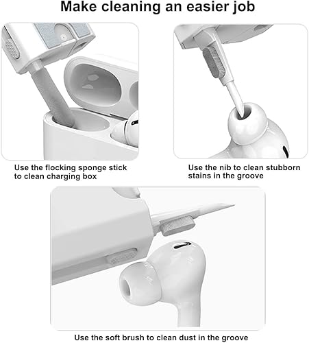Miniatura 2 de Kit limpiador electrónico 8 en 1, herramientas de limpieza de teclado multifunción para Airpods, laptop, iPhone, auriculares, kit de limpieza