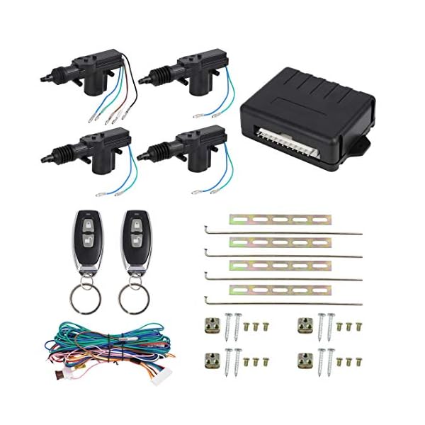 X AUTOHAUX 4 Doors Central Lock Locking System Car Keyless Entry Kit with Actuator – Only for 12V Vehicles