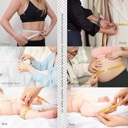 Miniatura 7 de Mr.Do Cinta Métrica De Sastre Costura Cuerpo 200cm 79 Pulgadas Retráctil Piel Pu Rosa