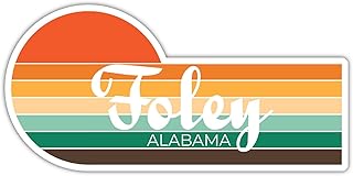 Foley Alabama 2 x 1.25 Inch Sticker Retro Vintage Sunset City 70s Aesthetic Design