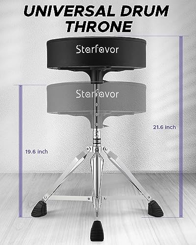 Starfavor ST-300 Drum Throne Adjustable Drum Stool Padded Drum Seat Drummer Chair thumb #1