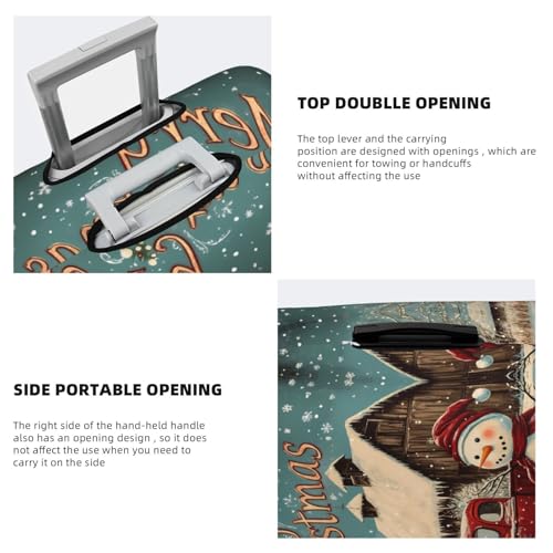 VOSERY Travel Luggage Cover - Christmas retro red car snowman Washable Suitcase Covers Protector Fits 18-32 Inch Luggage3