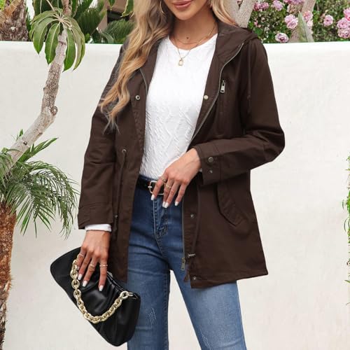 Chaqueta funcional con cinturón ajustable elegante y larga para mujer activa 3