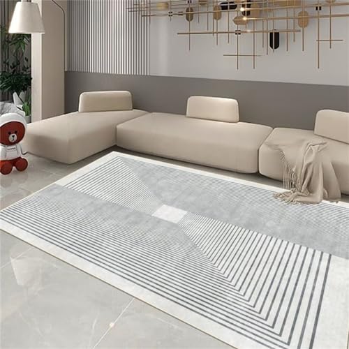 Tapis long tapis de maison doux à rayures style moderne pour grand salon